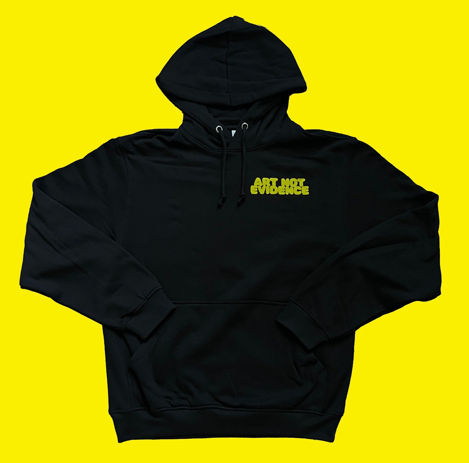 RAP IS ART NOT EVIDENCE logo script pullover hoodie